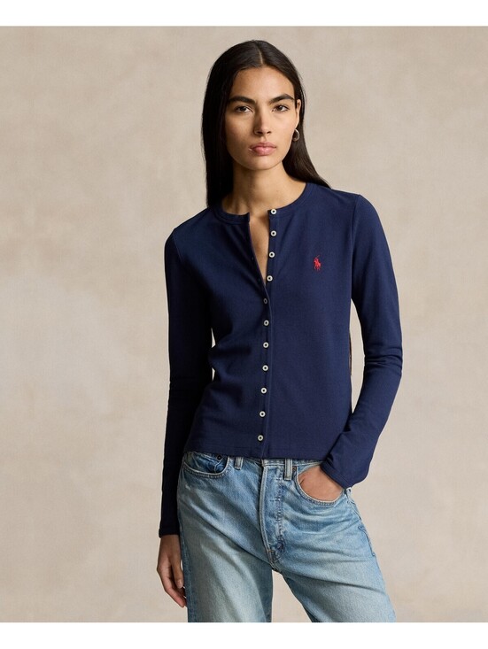 Ralph Lauren Sweaters - Polo Ralph Lauren Women's Stretch Mesh Cotton Crewneck Cardigan Top XXL